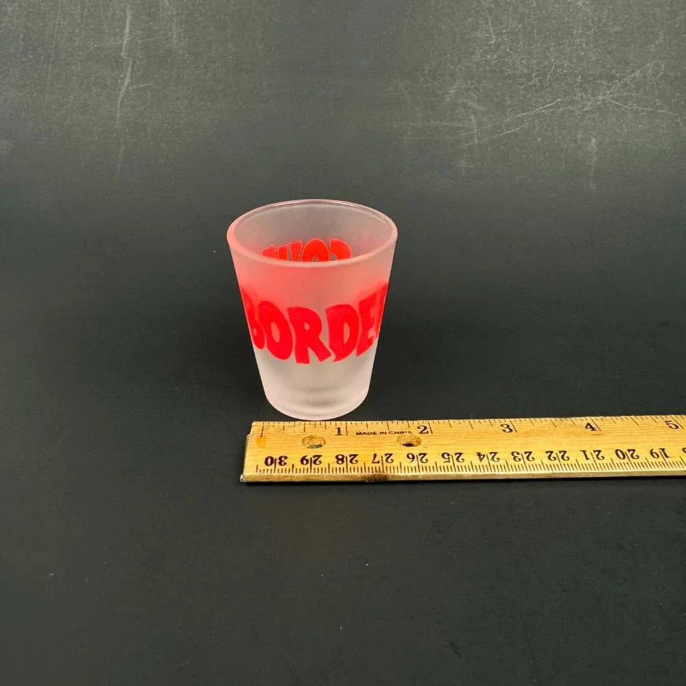 Vintage South of the Border Frosted Shot‎ Glass Neon Hot Pink Bar Made in Taiwan